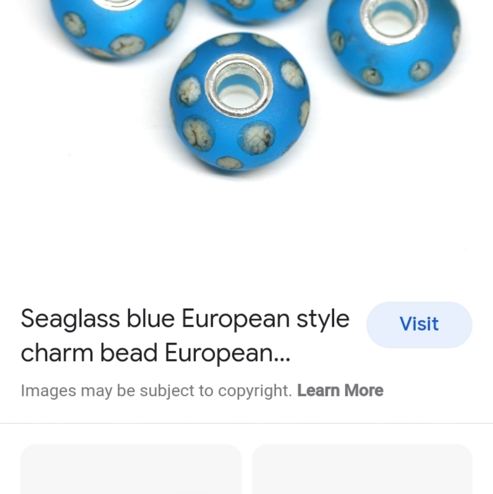 Sea Glass Blue European Style charm